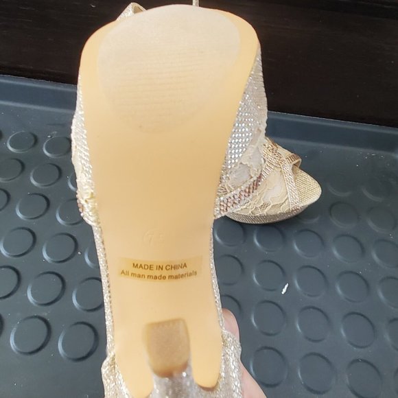 DREAM PAIRS Women Heeled Sandals Pump Swan 16 in Gold - Picture 8 of 11